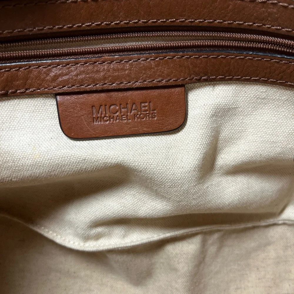 Michael Kors Zebra Print Canvas/Leather Satchel